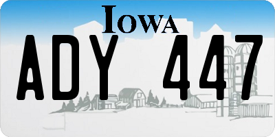IA license plate ADY447