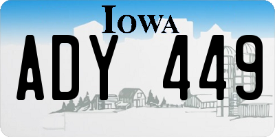 IA license plate ADY449