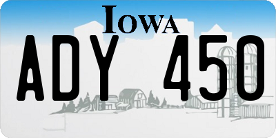 IA license plate ADY450