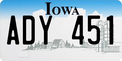 IA license plate ADY451