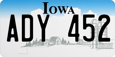 IA license plate ADY452