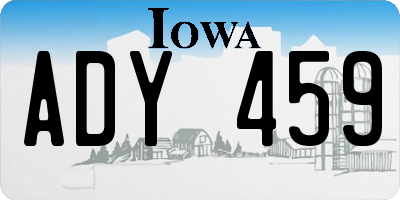 IA license plate ADY459