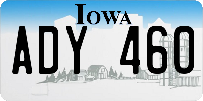 IA license plate ADY460