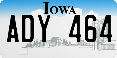 IA license plate ADY464