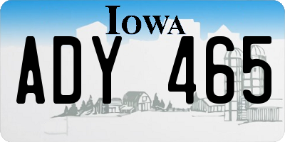 IA license plate ADY465