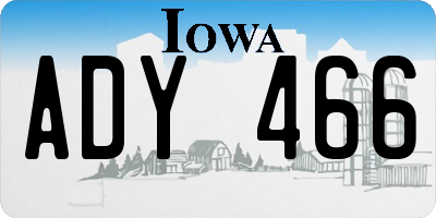 IA license plate ADY466
