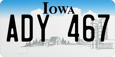 IA license plate ADY467