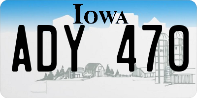 IA license plate ADY470
