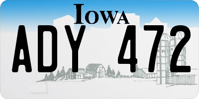 IA license plate ADY472