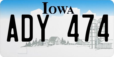 IA license plate ADY474