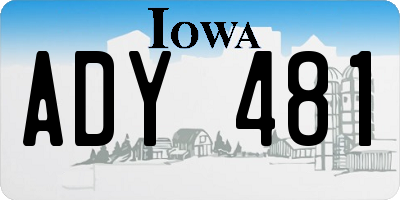 IA license plate ADY481