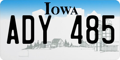 IA license plate ADY485