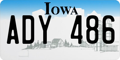 IA license plate ADY486