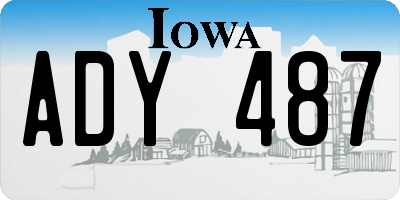 IA license plate ADY487