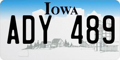 IA license plate ADY489