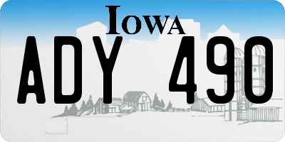 IA license plate ADY490
