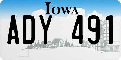 IA license plate ADY491