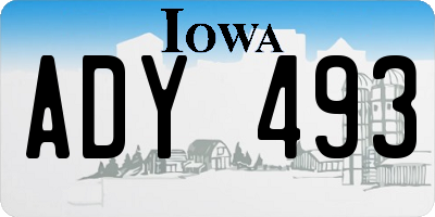 IA license plate ADY493