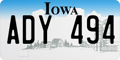 IA license plate ADY494