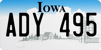 IA license plate ADY495