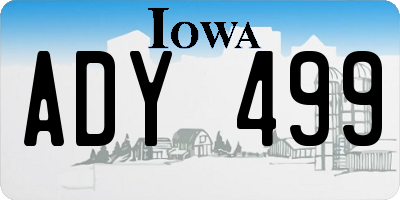 IA license plate ADY499
