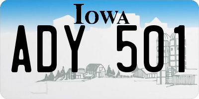 IA license plate ADY501