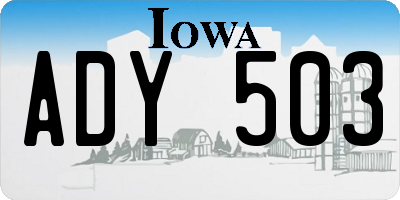 IA license plate ADY503