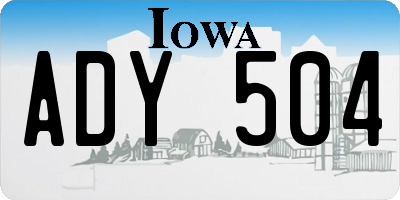 IA license plate ADY504