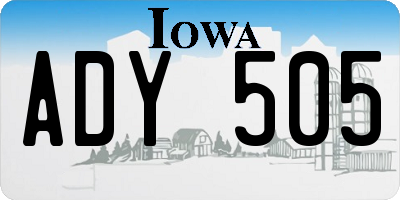 IA license plate ADY505
