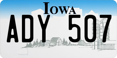 IA license plate ADY507