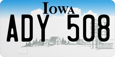 IA license plate ADY508