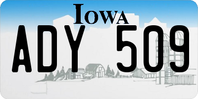 IA license plate ADY509