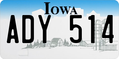 IA license plate ADY514