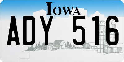 IA license plate ADY516