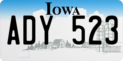 IA license plate ADY523
