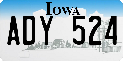 IA license plate ADY524