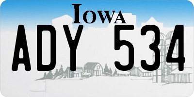 IA license plate ADY534