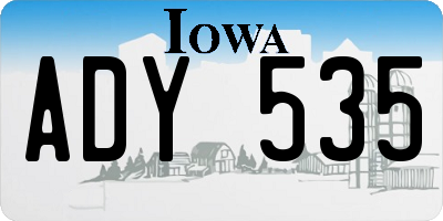 IA license plate ADY535
