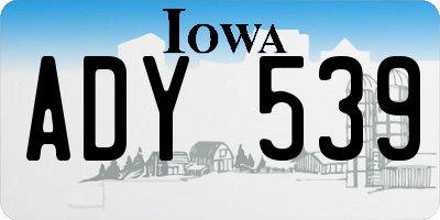 IA license plate ADY539