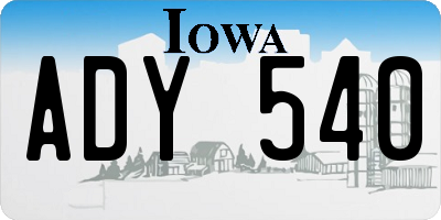 IA license plate ADY540