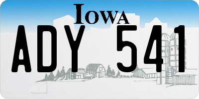 IA license plate ADY541