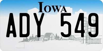IA license plate ADY549