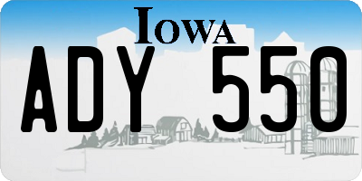 IA license plate ADY550