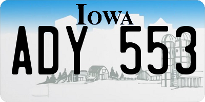 IA license plate ADY553