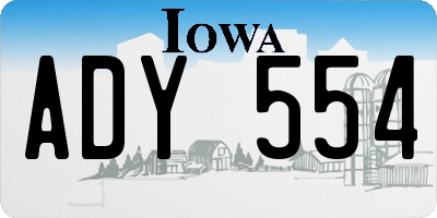 IA license plate ADY554