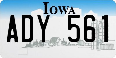 IA license plate ADY561