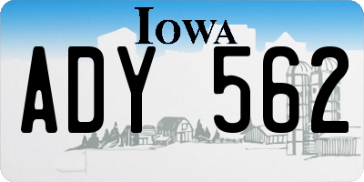 IA license plate ADY562
