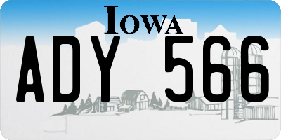 IA license plate ADY566
