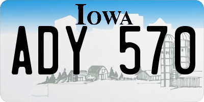 IA license plate ADY570