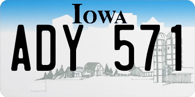 IA license plate ADY571